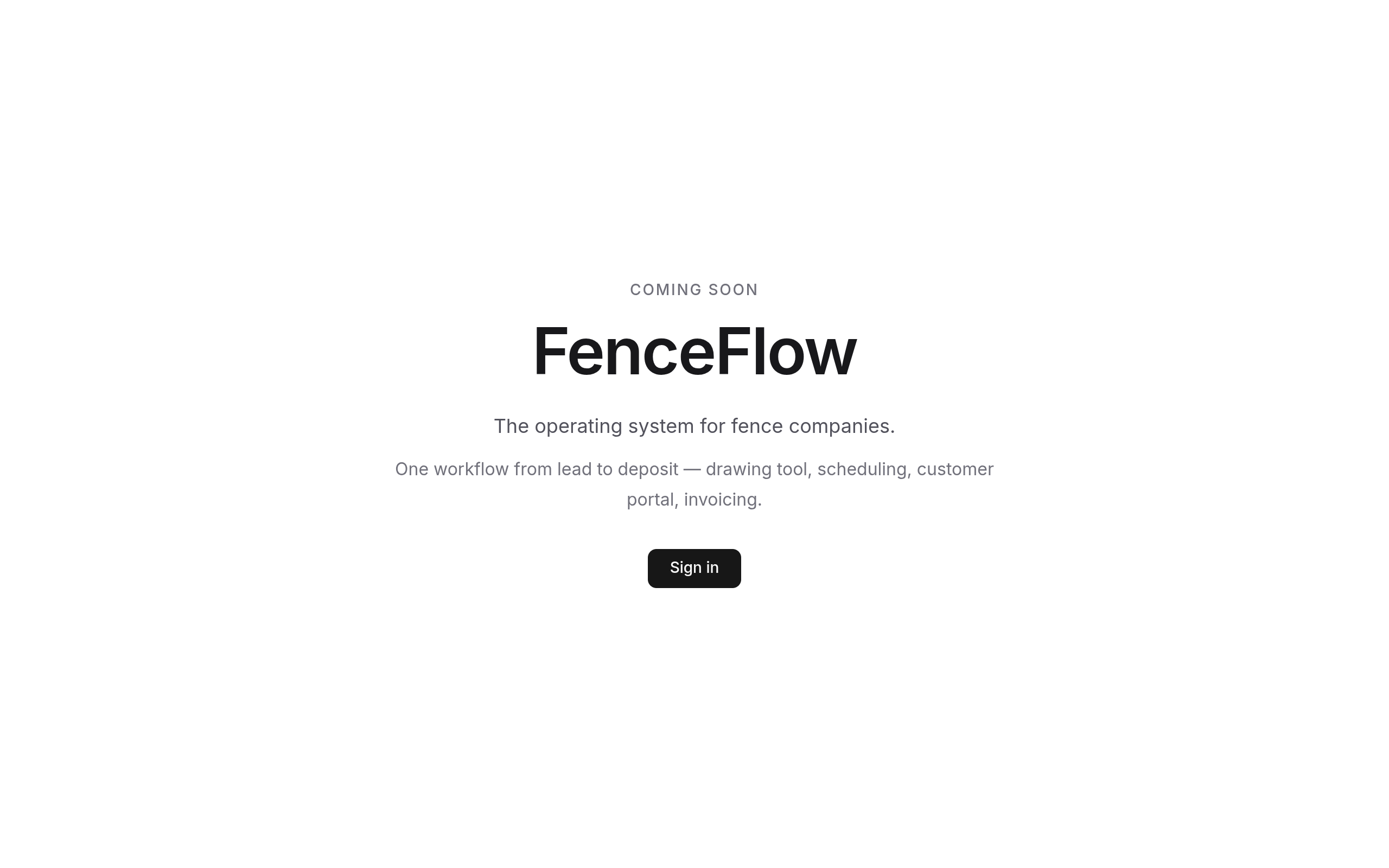 FenceFlow live homepage